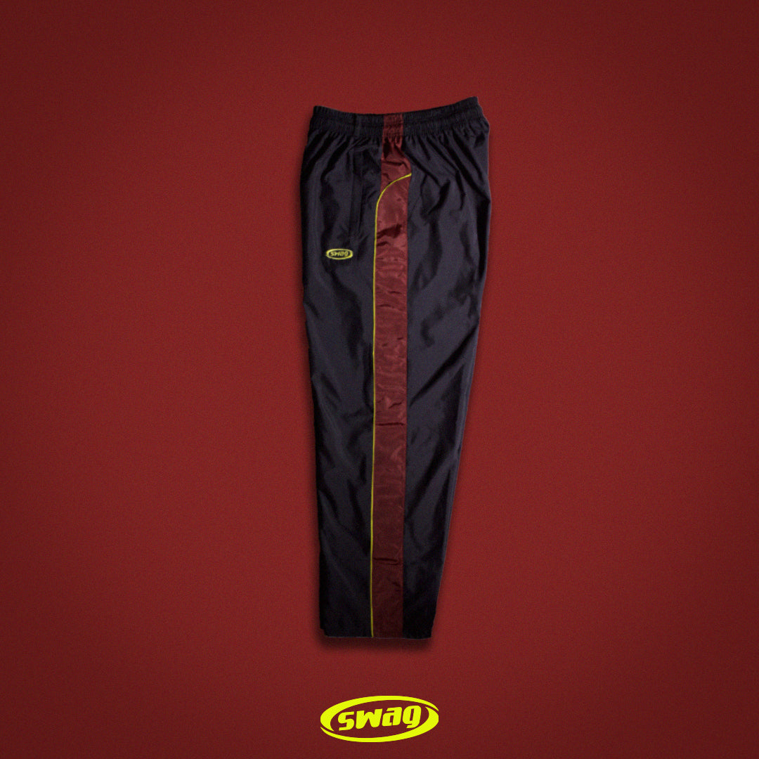 swag track pants ( burgundy & yellow )