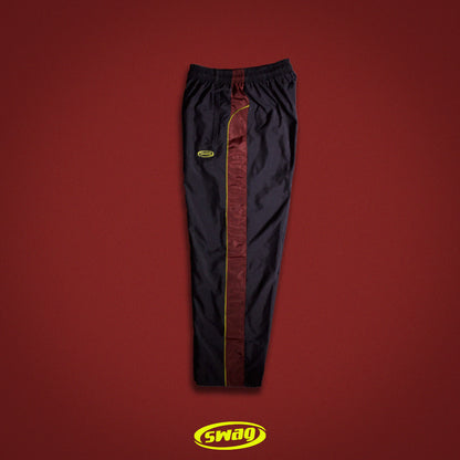 swag track pants ( burgundy & yellow )